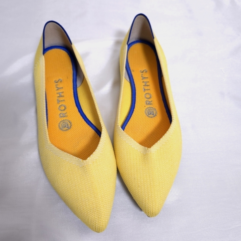 Rothys “Marigold” Yellow Size W7 Pointed Flat - Picture 3 of 7